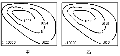 读下图中两幅等压线图,a,b,c,d四处风力最大的是( )a.a处