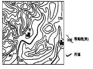 读"我国南方某地等高线地形图,分析回答10～13题.