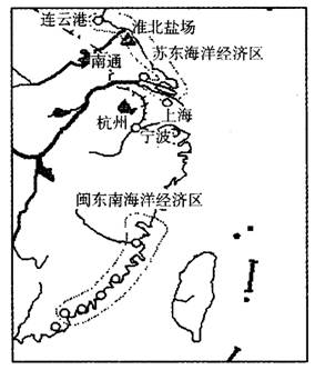 读我国局部海岸带经济开发示意图,完成下列要求.