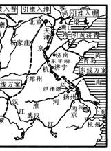 下图为"我国南水北调东线工程示意图"读图完成1—2题.